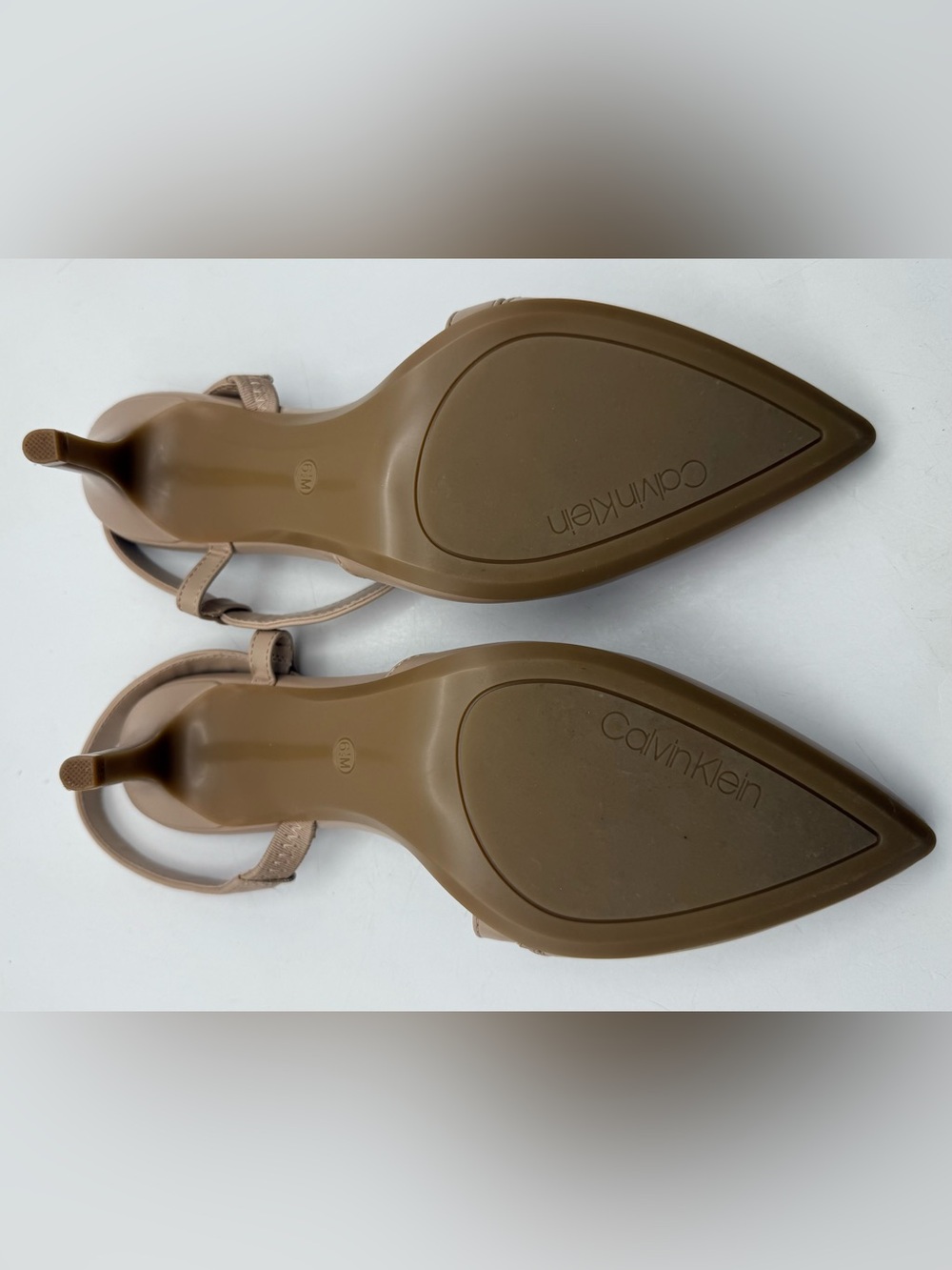 Calvin Klein Tan Pointed-Toe Slingback Heels - Picture 8 of 8